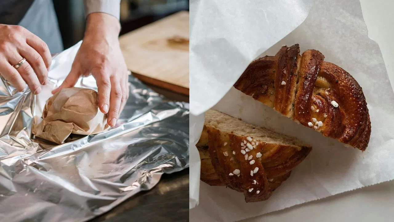 Aluminium foil or butter paper